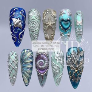Pro Nails Exclusive: Aqua Glam Bling French Press-On Set