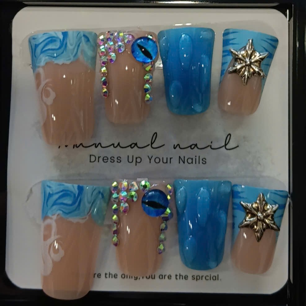 Pro Nails Exclusive: Azure Vision Y2K Grunge Press-On Set